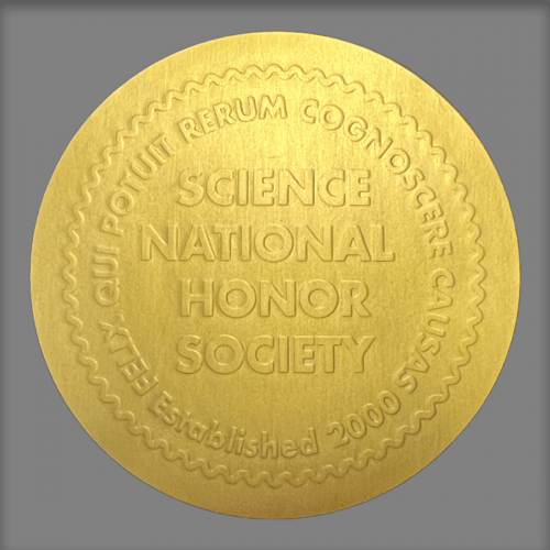 Golden Science National Honor Society sticker with the society's emblem